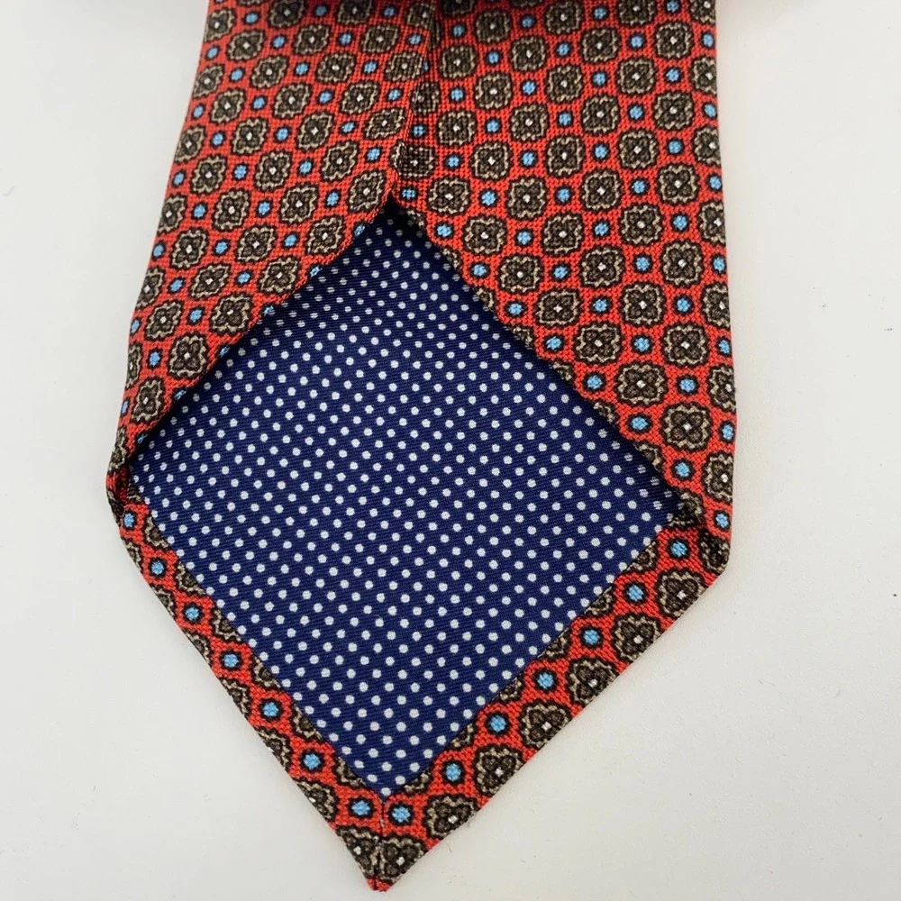 Eton Tie Mens One Size Multi Floral Silk Professional Luxury Necktie Italy Made